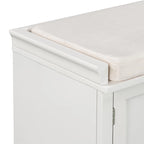 Panca contenitore imbottita Gray Wash / White / Black / Antique Navy, 2 cassetti e 2 ante, 1 persona