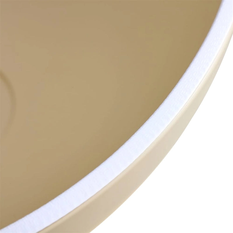 Tavolini da caffè rotondi con struttura in metallo, nero opaco/bianco latte, set da 2