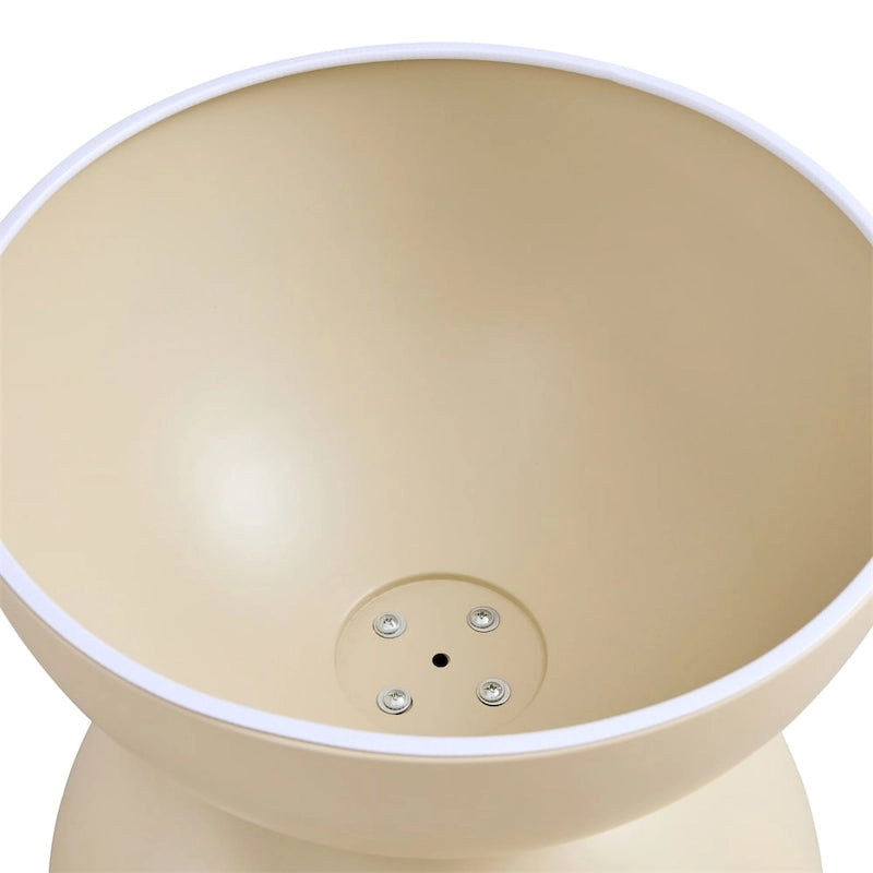 Tavolini da caffè rotondi con struttura in metallo, nero opaco/bianco latte, set da 2