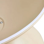 Tavolini da caffè rotondi con struttura in metallo, nero opaco/bianco latte, set da 2