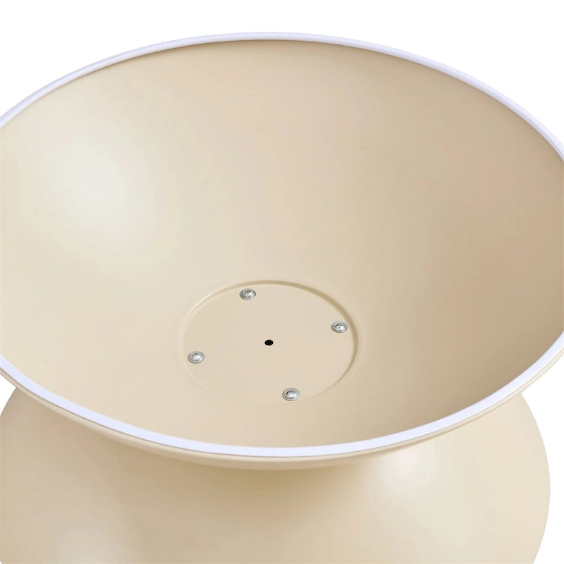 Tavolini da caffè rotondi con struttura in metallo, nero opaco/bianco latte, set da 2