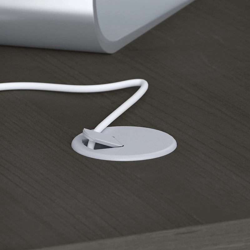 Scrivania angolare per computer Pure White con mobile portadocumenti a 3 cassetti, 72W, per 1 persona