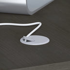 Scrivania angolare per computer Pure White con mobile portadocumenti a 3 cassetti, 72W, per 1 persona