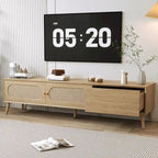 Mobile TV in rattan naturale, stile rustico, adatto a TV fino a 80 pollici