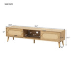 Mobile TV in rattan naturale, stile rustico, adatto a TV fino a 80 pollici
