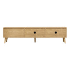 Mobile TV in rattan naturale, stile rustico, adatto a TV fino a 80 pollici