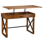 Scrivania regolabile in altezza monoposto in stile industriale marrone