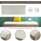 Panca contenitore per 1 persona, in stile antico, color Navy/Espresso/Bianco Sbiancato/Bianco Rustico, con 3 cassetti e 3 cesti in rattan