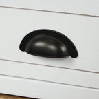 Panca contenitore per 1 persona, in stile antico, color Navy/Espresso/Bianco Sbiancato/Bianco Rustico, con 3 cassetti e 3 cesti in rattan