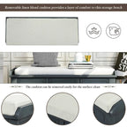 Panca contenitore per 1 persona, in stile antico, color Navy/Espresso/Bianco Sbiancato/Bianco Rustico, con 3 cassetti e 3 cesti in rattan