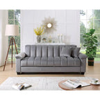 Divano letto convertibile in velluto con contenitore, 2 posti – Blu / Rosso / Verde / Crema / Grigio / Marrone / Grigio chiaro