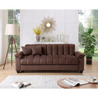 Divano letto convertibile in velluto con contenitore, 2 posti – Blu / Rosso / Verde / Crema / Grigio / Marrone / Grigio chiaro