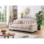 Divano letto convertibile in velluto con contenitore, 2 posti – Blu / Rosso / Verde / Crema / Grigio / Marrone / Grigio chiaro