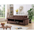 Divano letto convertibile in velluto con contenitore, 2 posti – Blu / Rosso / Verde / Crema / Grigio / Marrone / Grigio chiaro