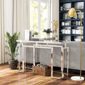 Tavolino da divano con piano in vetro da 52", cromato/dorato, stile contemporaneo, montaggio a 1 persona