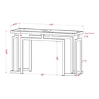 Tavolino da divano con piano in vetro da 52", cromato/dorato, stile contemporaneo, montaggio a 1 persona