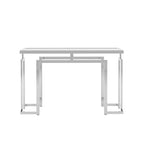 Tavolino da divano con piano in vetro da 52", cromato/dorato, stile contemporaneo, montaggio a 1 persona