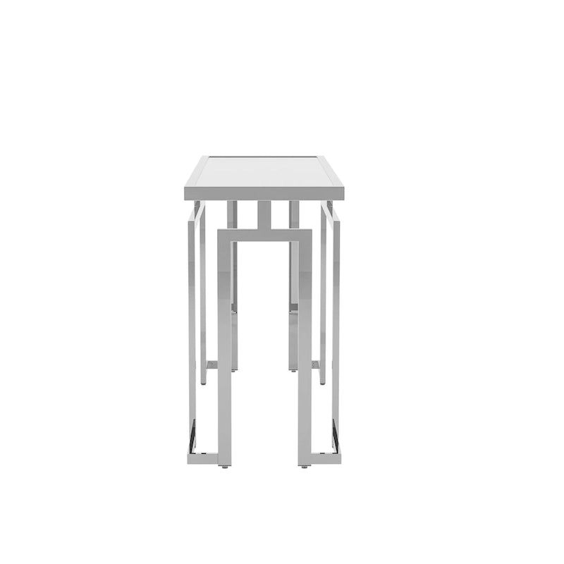 Tavolino da divano con piano in vetro da 52", cromato/dorato, stile contemporaneo, montaggio a 1 persona