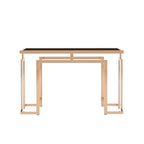 Tavolino da divano con piano in vetro da 52", cromato/dorato, stile contemporaneo, montaggio a 1 persona