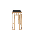 Tavolino da divano con piano in vetro da 52", cromato/dorato, stile contemporaneo, montaggio a 1 persona