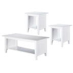 Set tavolino da caffè e tavolini laterali 3 pezzi in stile Mission – Driftwood / Bianco / Ambra / Noce / Grigio