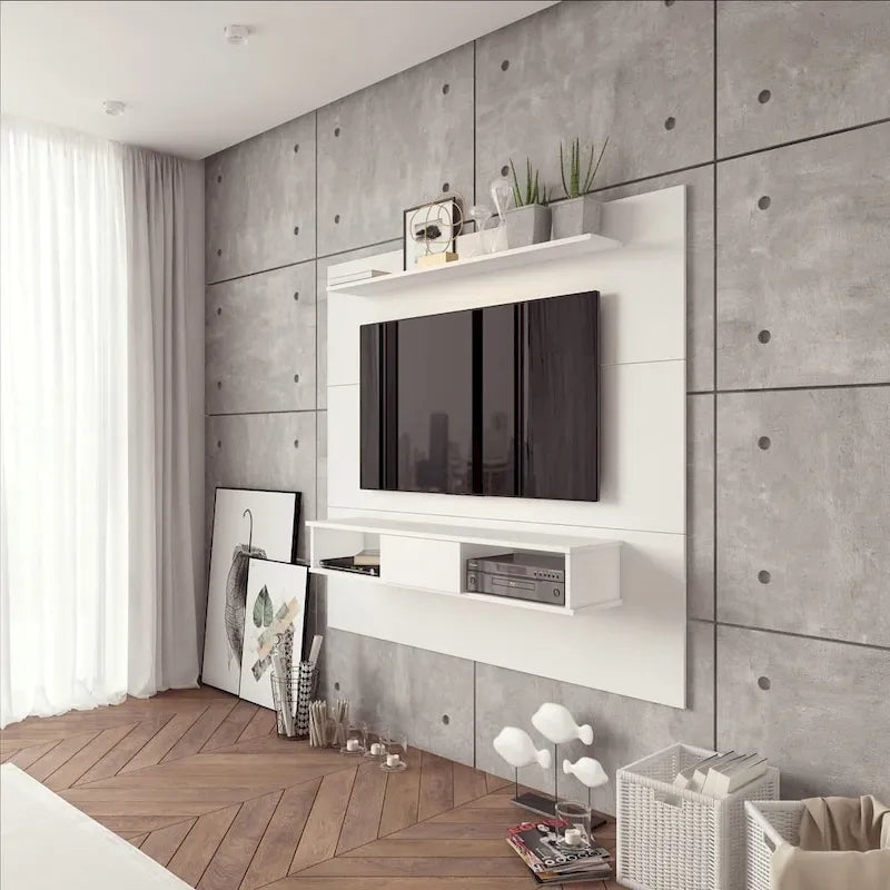 Mobile TV a parete bianco/sabbia/marrone scuro/marrone chiaro, singolo, per TV fino a 70"