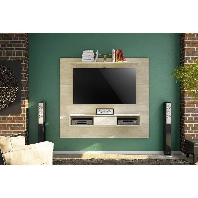 Mobile TV a parete bianco/sabbia/marrone scuro/marrone chiaro, singolo, per TV fino a 70"