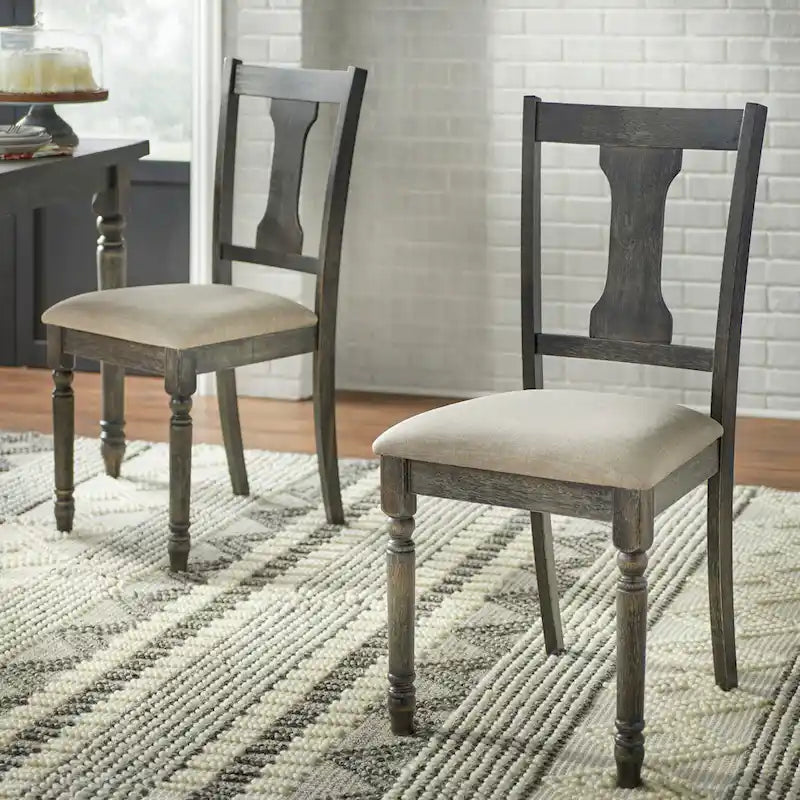 Set da pranzo rustico da 5 pezzi in grigio invecchiato/marrone rustico/legno alla deriva, 4 posti