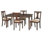 Set da pranzo rustico da 5 pezzi in grigio invecchiato/marrone rustico/legno alla deriva, 4 posti