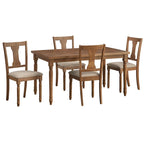 Set da pranzo rustico da 5 pezzi in grigio invecchiato/marrone rustico/legno alla deriva, 4 posti