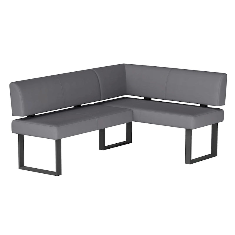 Set da pranzo 3 pezzi lucido grigio per 4 persone – Tavolo, Panca angolare e Panca