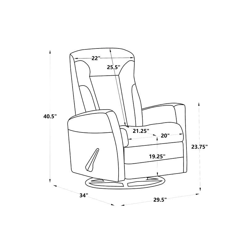 Poltrona reclinável girevole Grey Glider, 1 posto