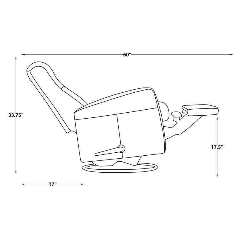 Poltrona reclinável girevole Grey Glider, 1 posto