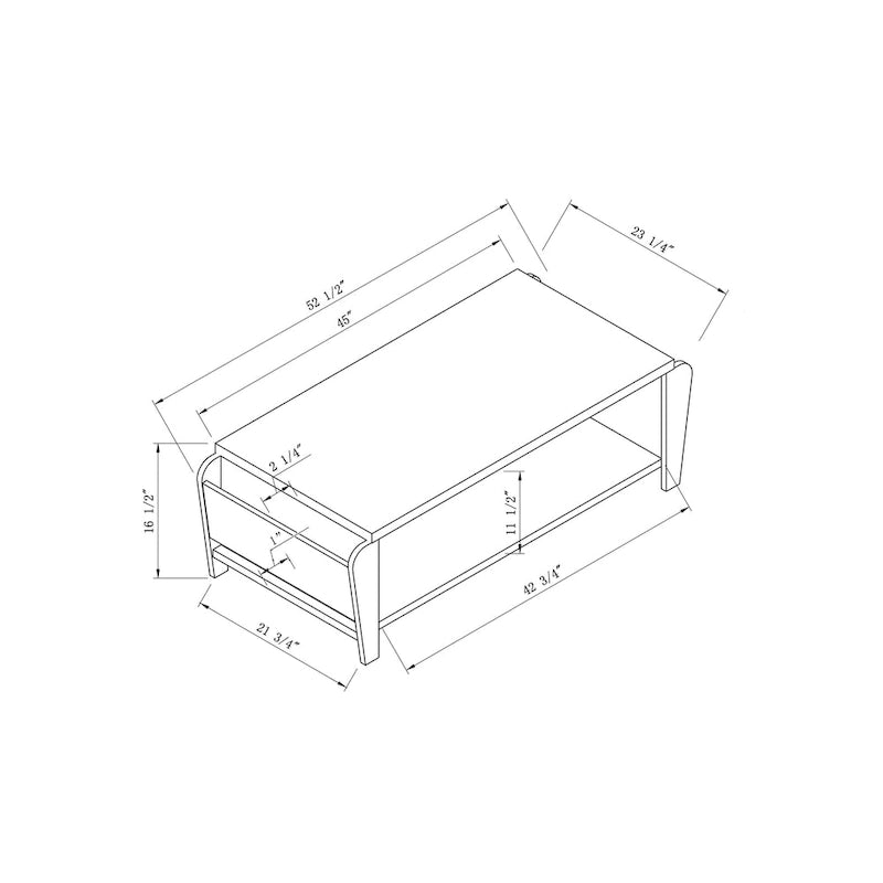 Tavolino da caffè Cappuccino, stile contemporaneo, 1 ripiano (56")