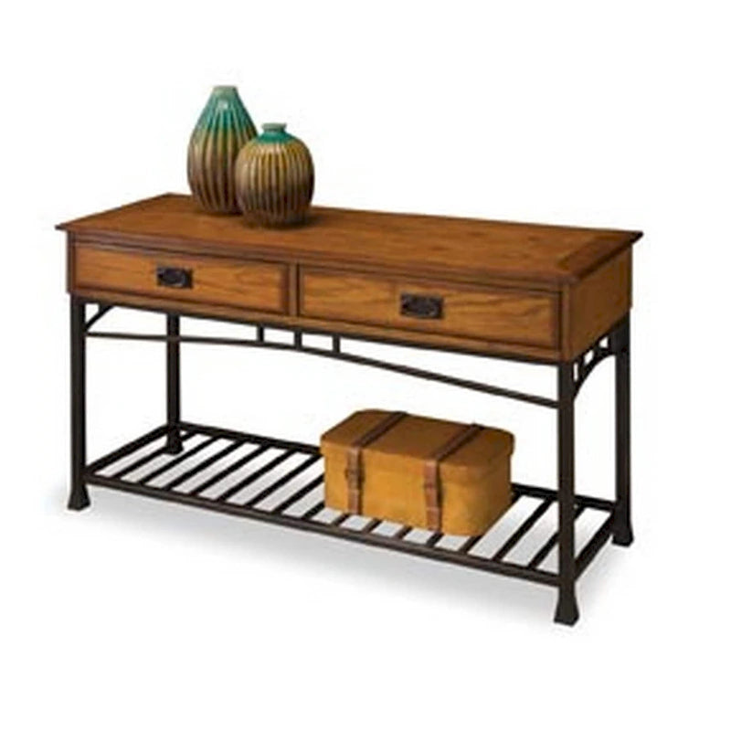 Tavolino da divano con ripiano in legno rovere – Stile artigianale