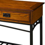 Tavolino da divano con ripiano in legno rovere – Stile artigianale