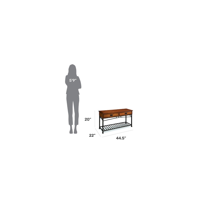 Tavolino da divano con ripiano in legno rovere – Stile artigianale