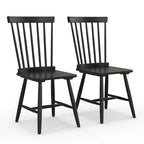 Sedia da pranzo senza braccioli Natural/Black Spindle Back, set da 2