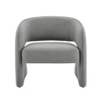 Poltrona moderna grigio/lino, schienale aperto, a seduta singola