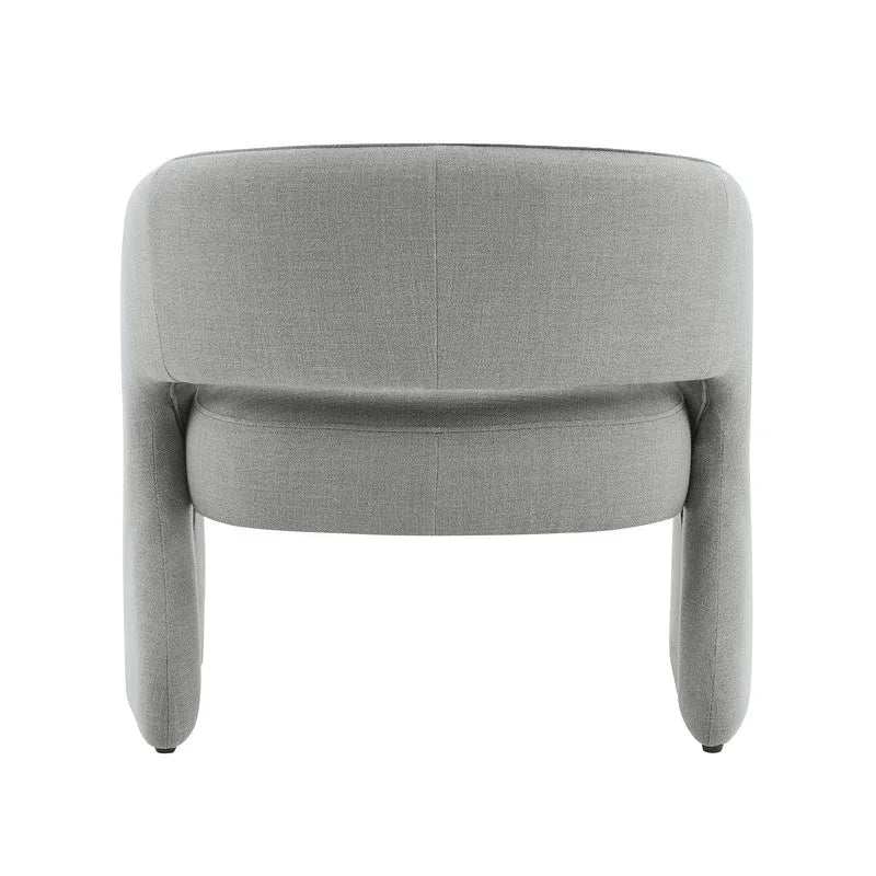 Poltrona moderna grigio/lino, schienale aperto, a seduta singola
