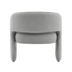 Poltrona moderna grigio/lino, schienale aperto, a seduta singola