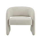 Poltrona moderna grigio/lino, schienale aperto, a seduta singola