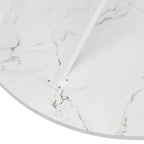 Tavolo da pranzo rotondo, gambe incrociate, nero / bianco / marmo bianco, 2 persone, piano rimovibile in 2 pezzi