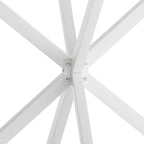 Tavolo da pranzo rotondo, gambe incrociate, nero / bianco / marmo bianco, 2 persone, piano rimovibile in 2 pezzi