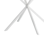 Tavolo da pranzo rotondo, gambe incrociate, nero / bianco / marmo bianco, 2 persone, piano rimovibile in 2 pezzi