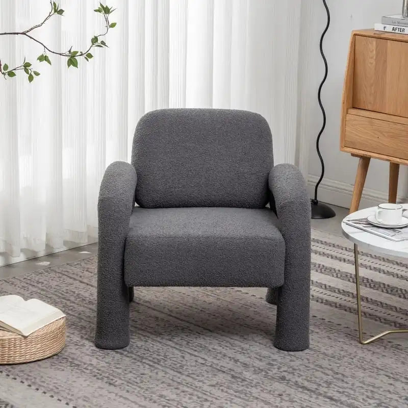 Poltrona in Tessuto Teddy, Posto Unico – Grigio / Arancione / Nero / Blu Navy / Bianco