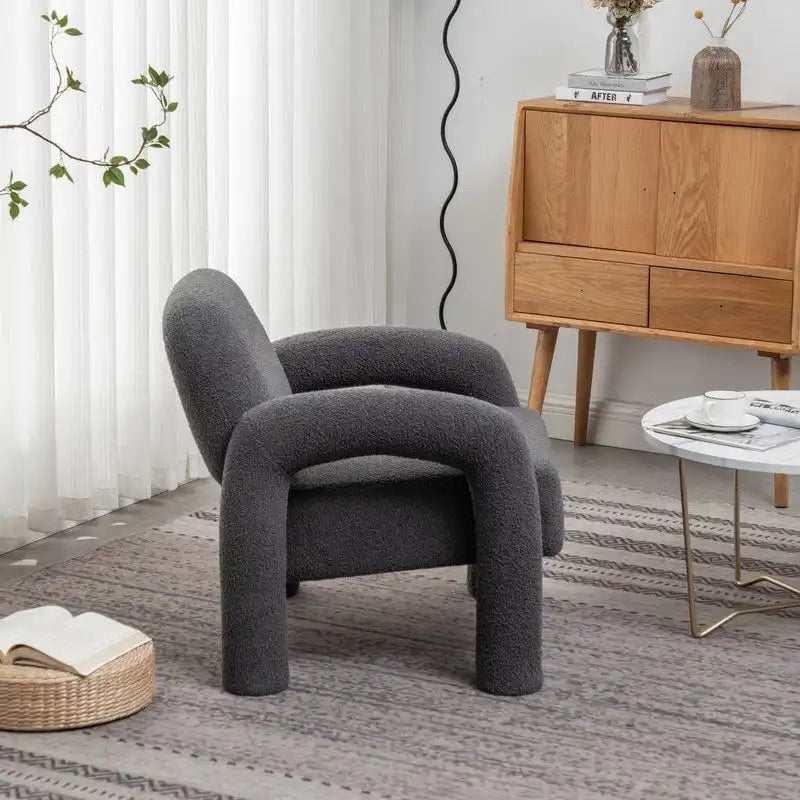 Poltrona in Tessuto Teddy, Posto Unico – Grigio / Arancione / Nero / Blu Navy / Bianco