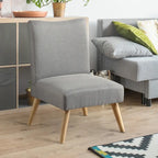 Poltrona Modern Mid-Century in Lino Grigia/Marrone Chiaro/Marrone/Viola/Verde, Singola