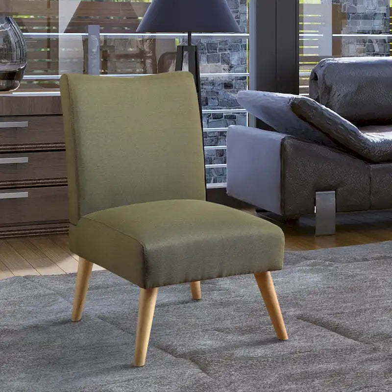 Poltrona Modern Mid-Century in Lino Grigia/Marrone Chiaro/Marrone/Viola/Verde, Singola