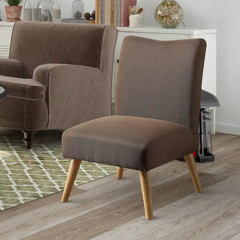 Poltrona Modern Mid-Century in Lino Grigia/Marrone Chiaro/Marrone/Viola/Verde, Singola